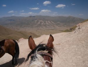 pohled z koně do průsmyku Kyzart